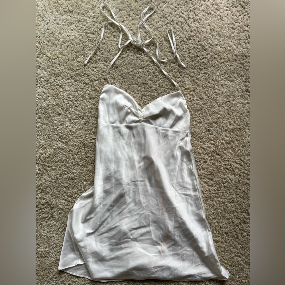 Oh Polly Ivory Silk Slip Dress